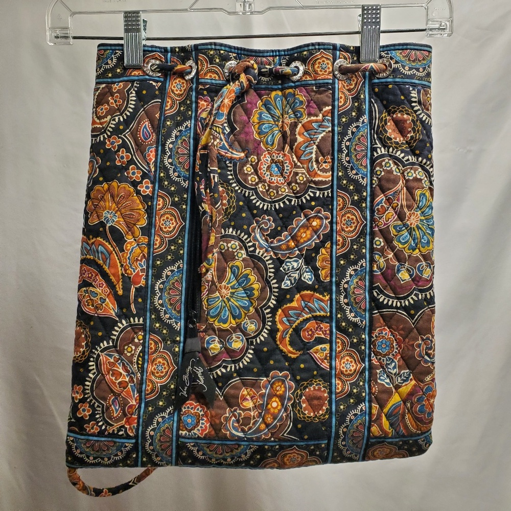 Vera Bradley Kensington cinched backpack gym bag paisley fall brown black blue